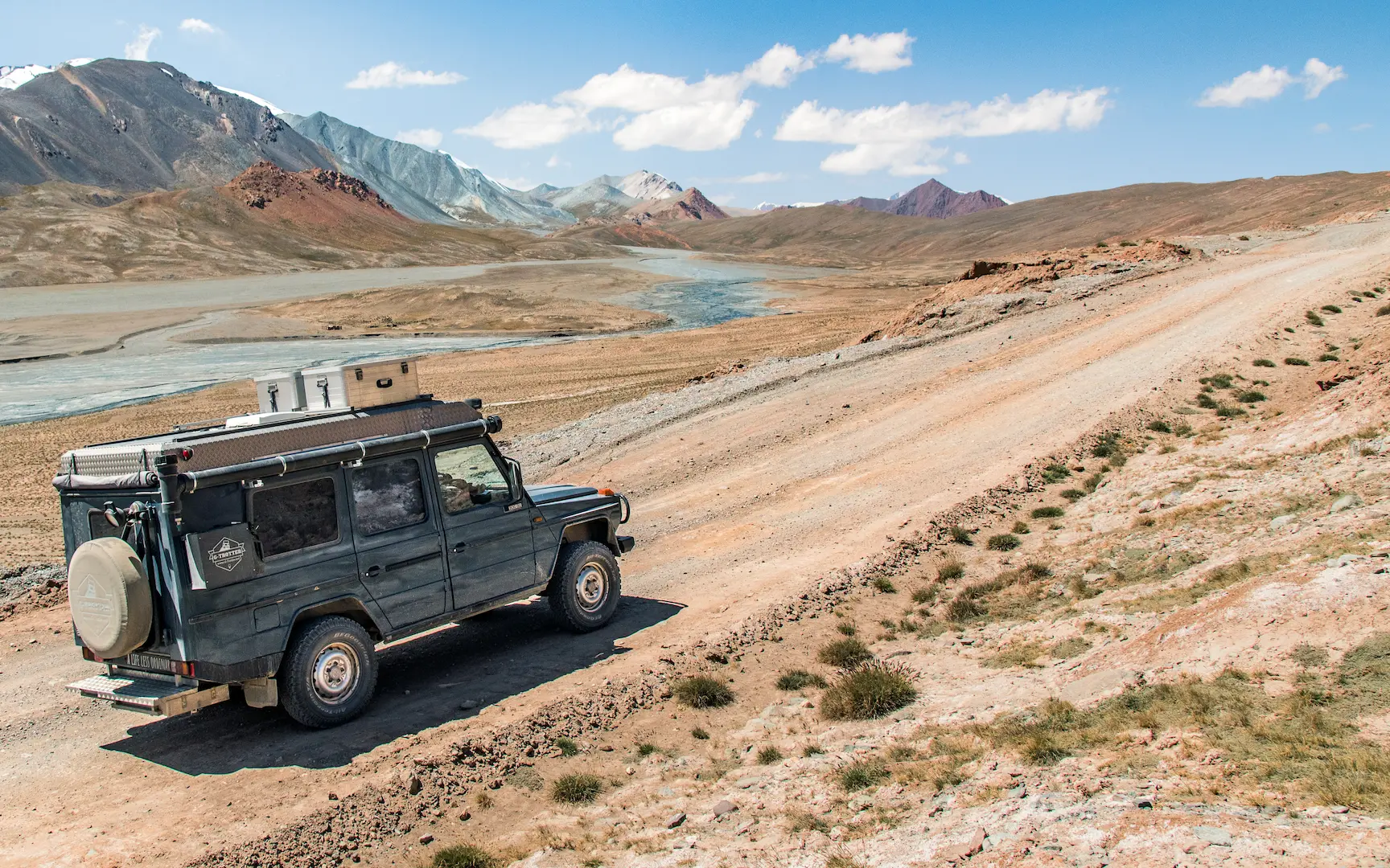 Mountain road through Tajikistan, 2018