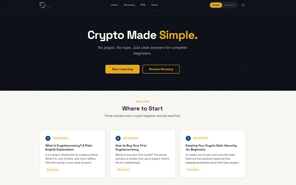 Screenshot of Simply Crypto
