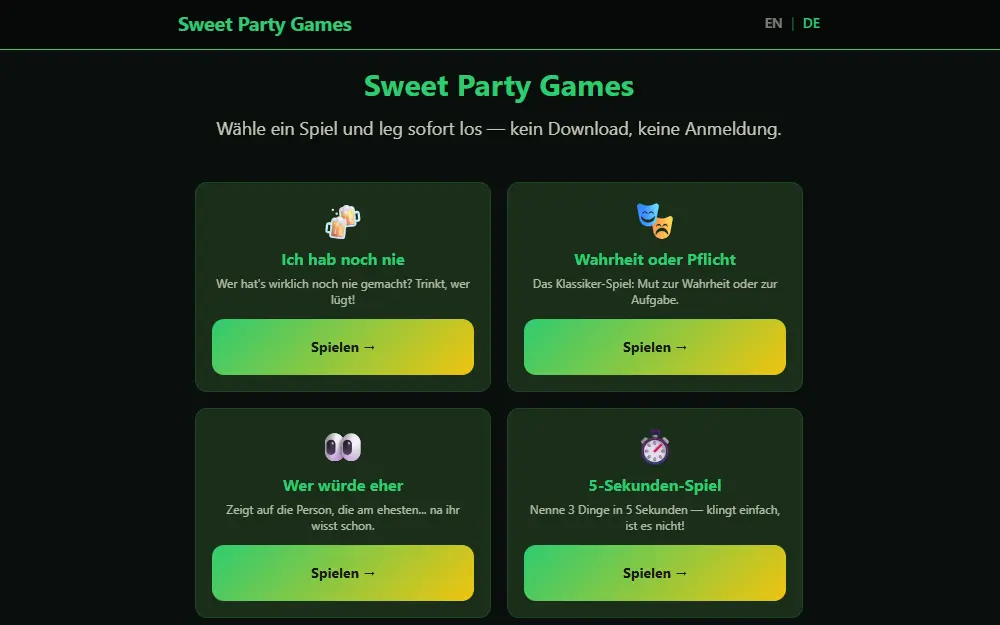 Screenshot of Sweet Party Games